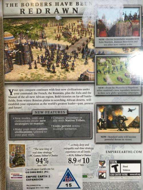 PC - Empire Earth II The Art of Supremacy Expansion Pack (Boxed)