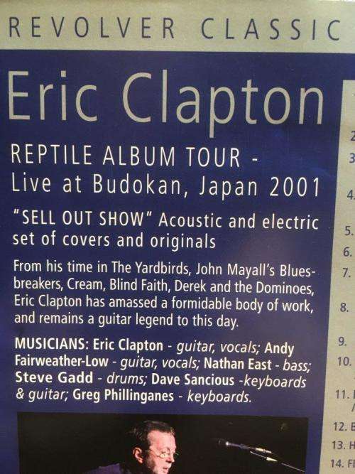 DVD - Eric Clapton - Reptile Album Tour Live at Budokan Japan 2001