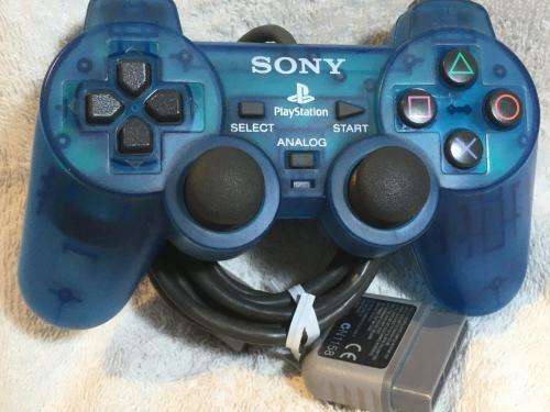 PS1 - Official Sony PS1 SCPH-1200 Analog Controller Clear Blue