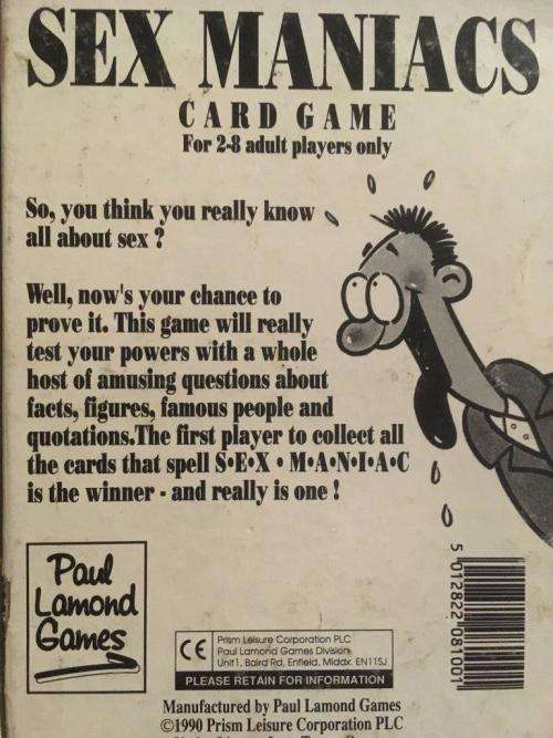 Sex Maniacs Card Game