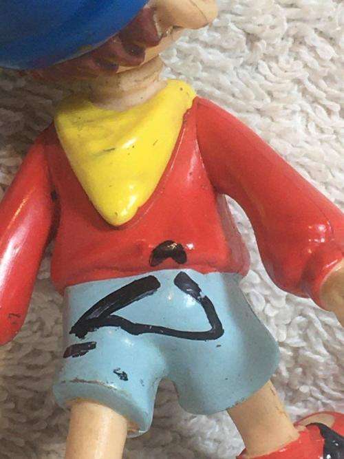 Vintage Rubber Noddy Hands Back +-9cm circa 1990's