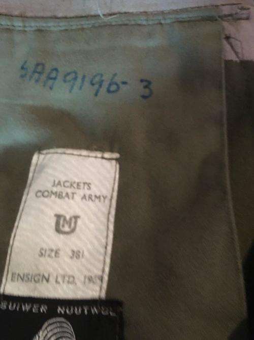 Vintage Army Bunny Jacket Ensign 1969 Size 38