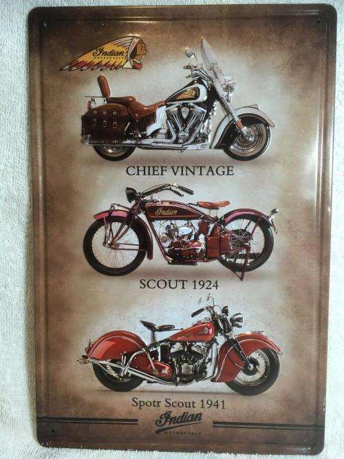 Indian Motorcycles Tin Plate Sign