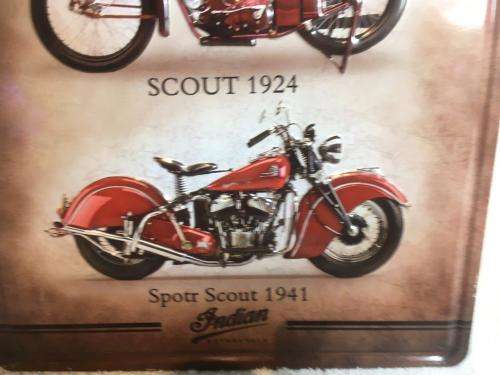 Indian Motorcycles Tin Plate Sign