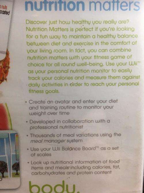 Wii - Nutrition Matters - Mind Body Soul. - Wii Ballance Board Compatible