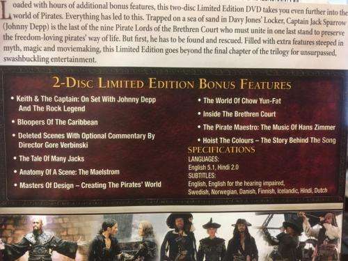 DVD - Pirates of The Caribbean At World`s End