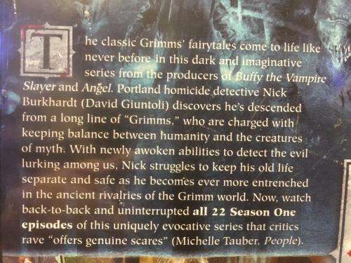 DVD - Grimm Season One (New Sealed)