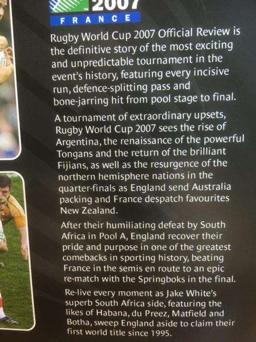 DVD - Rugby World CUp 2007 Official Review