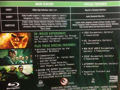 Blu-ray - The Matrix Revolutions