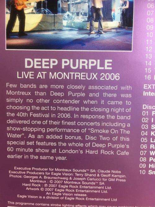 DVD - Deep Purple Live at Montreux 2008 (2dvd)