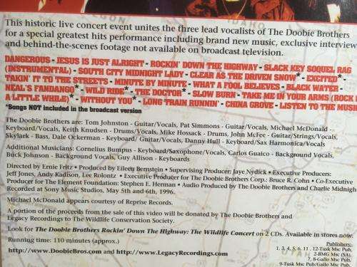 DVD - The Doobie Brothers - Rockin` Down The Highway - The Wildlife Concert