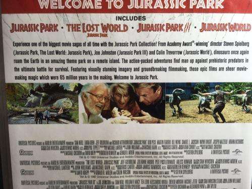 DVD - Jurassic Park Collection (4 Movies Jurassic Park 1,2,3 & Jurassic World)