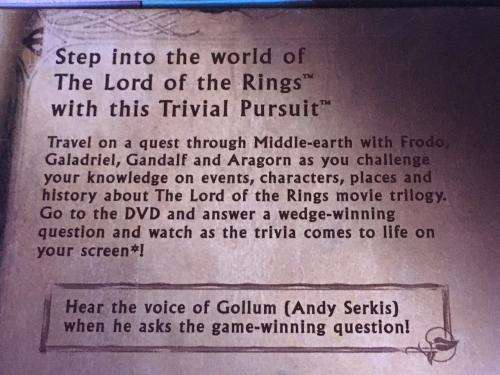 The Lord of The Rings Trivial Pursuit DVD Trilogy Edition