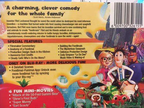 Blu-ray - Cloudy With A Chance of Meatballs 2