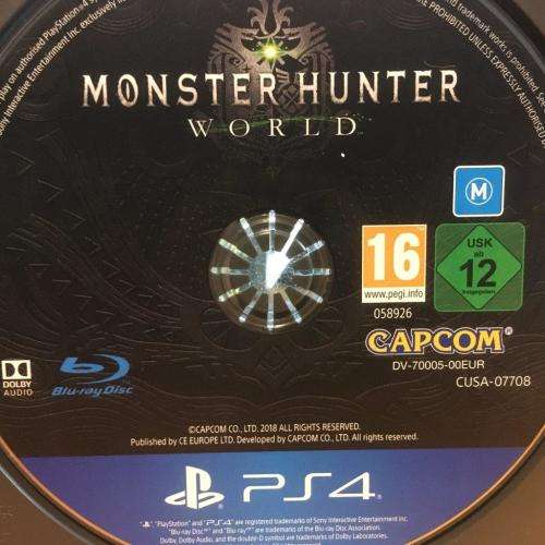 PS4 - Monster Hunter World (Disc only)