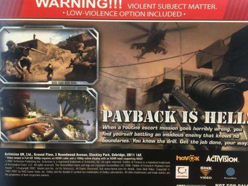 PS3 - Soldier of Fortune Payback