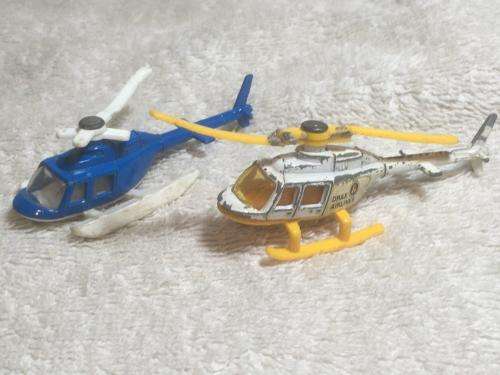 Vintage Corgi Juniors Pair of Helicopters made in GT Britain +-7.5cm long