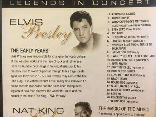 DVD - Legends In Concert - Elvis Presley & Nat King Cole (2 DVD Set)