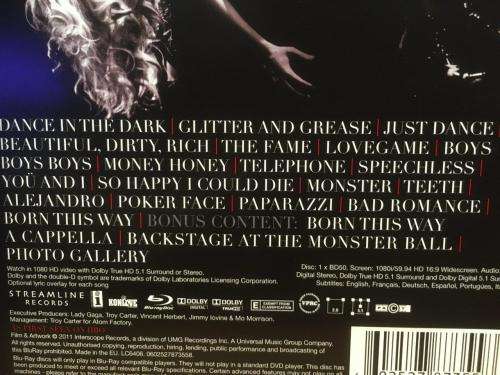 Blu-Ray - Lady Gaga The Monster Ball Tour