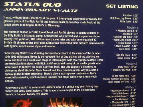 DVD - Status Quo Anniversary Waltz A Celebration of 25 Rockin` Years