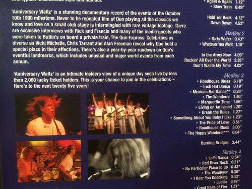 DVD - Status Quo Anniversary Waltz A Celebration of 25 Rockin` Years