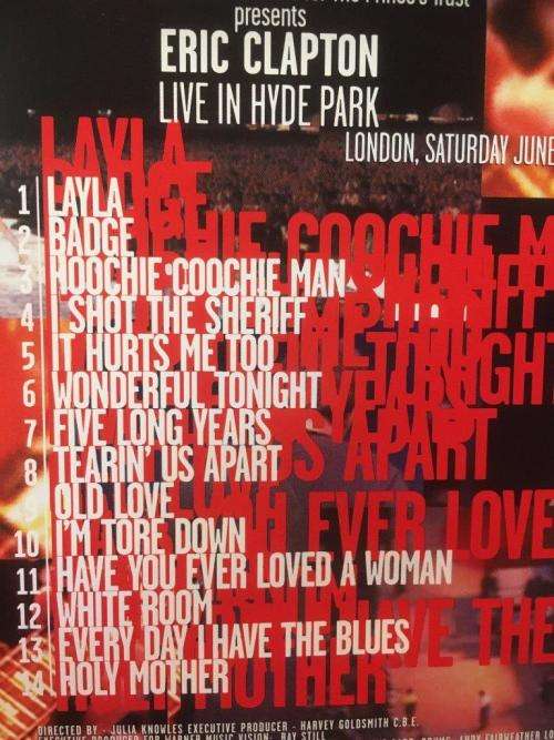 DVD - Eric Clapton Live In Hyde Park