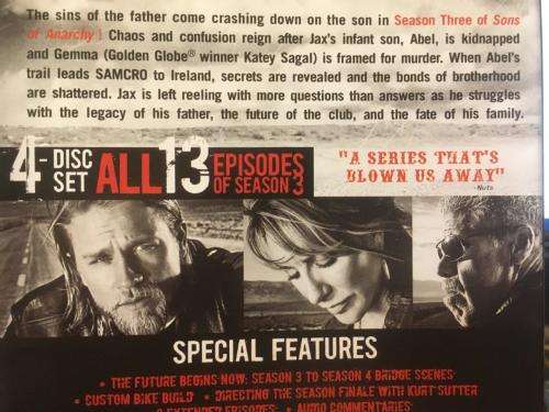 DVD - Sons of Anarchy Season Three (New Sealed)