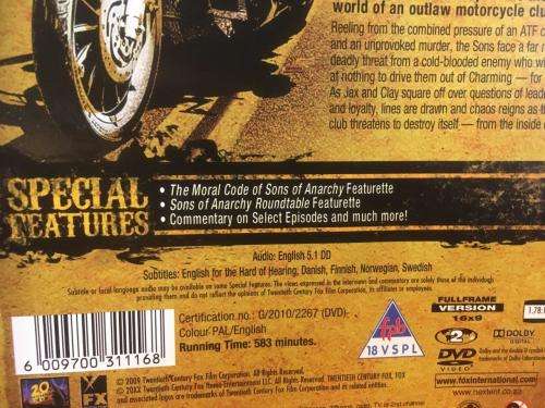 DVD - Sons of Anarchy Complete Season Two