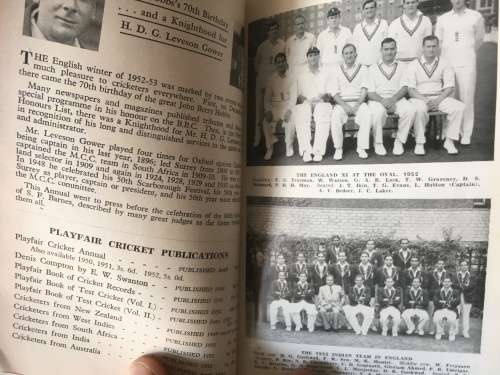 Vintage Playfair Cricket Annual 1953