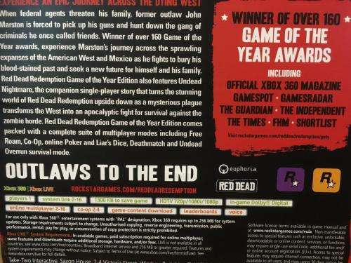 Xbox 360 - Red Dead Redemption Game of The Year Edition - Classics