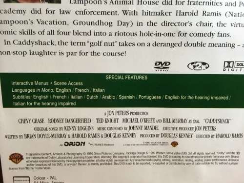 DVD - Caddyshack - The Snobs Against The Slobs!