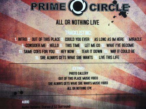 DVD - Prime Circle All or Nothing Live