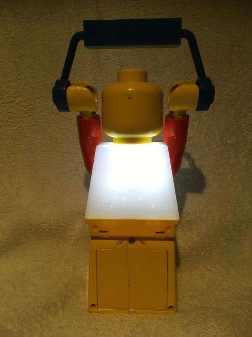 Lego Hand Crank Dynamo Flash Light Torch Giant Lego Man Stands 7.5` Tall