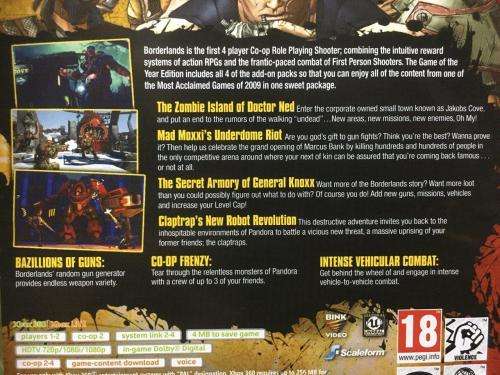 Xbox 360 - Borderlands Game of the Year Edition Includes Expansion Disc - Classics