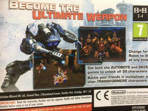 Nintendo DS - Transformers War for Cybertron Decepticons