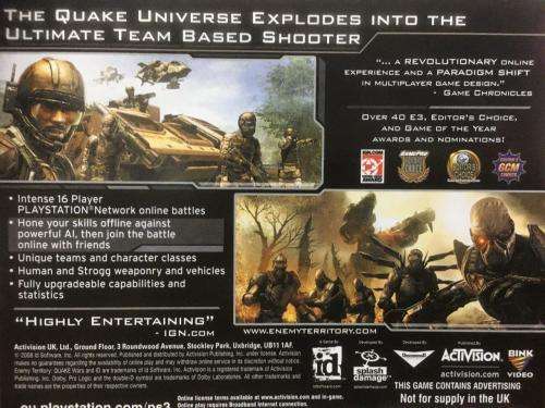 PS3 - Enemy Territory Quake Wars