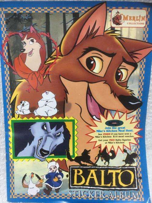 Merlin Collection Balto Sticker Album 1996 (Mikes Kitchen) (Missing 1 sticker)