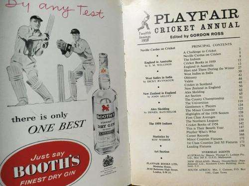 Vintage Playfair Cricket Annual 1959