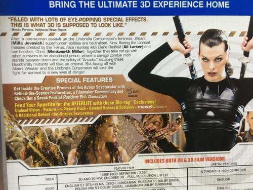 Blu-ray3D - Resident Evil Afterlife