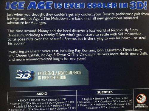 Blu-ray3D - Ice Age 3 Dawn of The Dinosaurs 3D