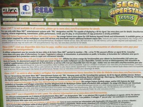 Xbox 360 - Sega Superstars Tennis + Xbox Live Arcade Compilation