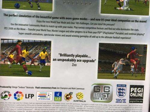 PS2 - Pro Evolution Soccer 2008 PES 2008