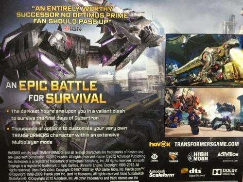 PS3 - Transformers Fall of Cybertron