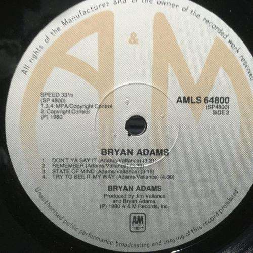 LP - Bryan Adams Bryan Adams