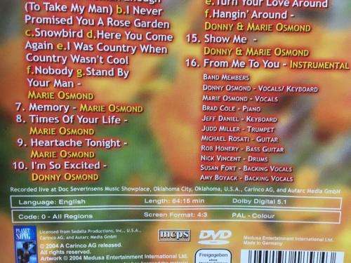 DVD - Donnie & Marie Osmond A Heart Full of Songs
