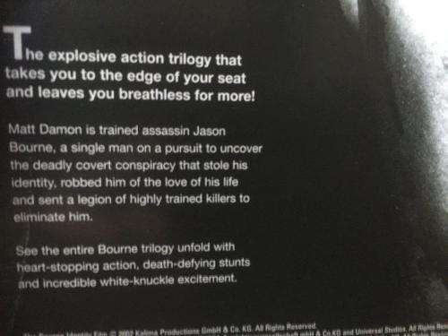 DVD - The Ultimate Bourne Collection (Identity, Supremecy & Ultimatum)