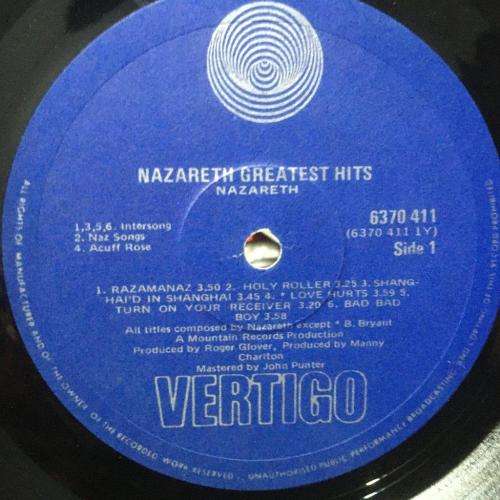 LP - Nazareth Greatest Hits