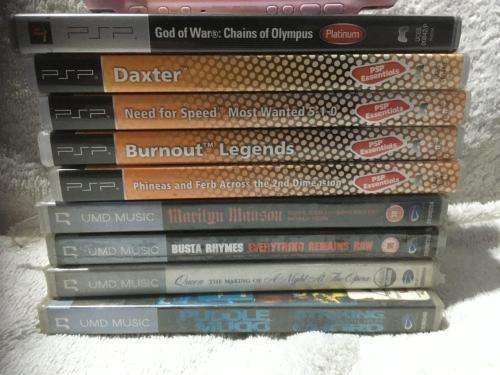 PSP 3004 Blossom Pink, 4GB Memory Card Charger, 5 Games + 4 UMD Music videos
