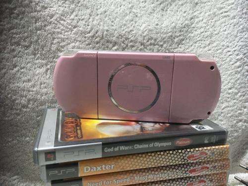 PSP 3004 Blossom Pink, 4GB Memory Card Charger, 5 Games + 4 UMD Music videos