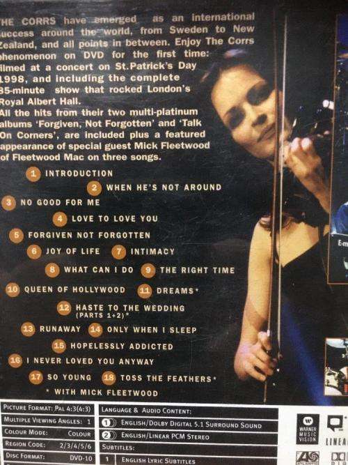 DVD - The Corrs Live at The Royal Albert Hall